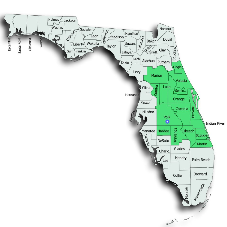 Central Florida County Map | Genially regarding Map of Counties in Central Florida