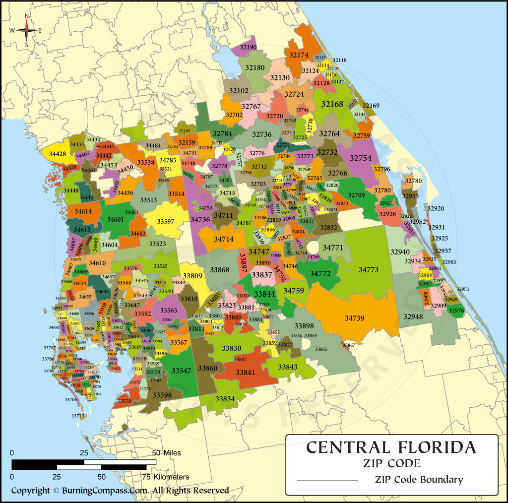 Central Florida Zip Code Map intended for Map Of Central Florida With Zip Codes