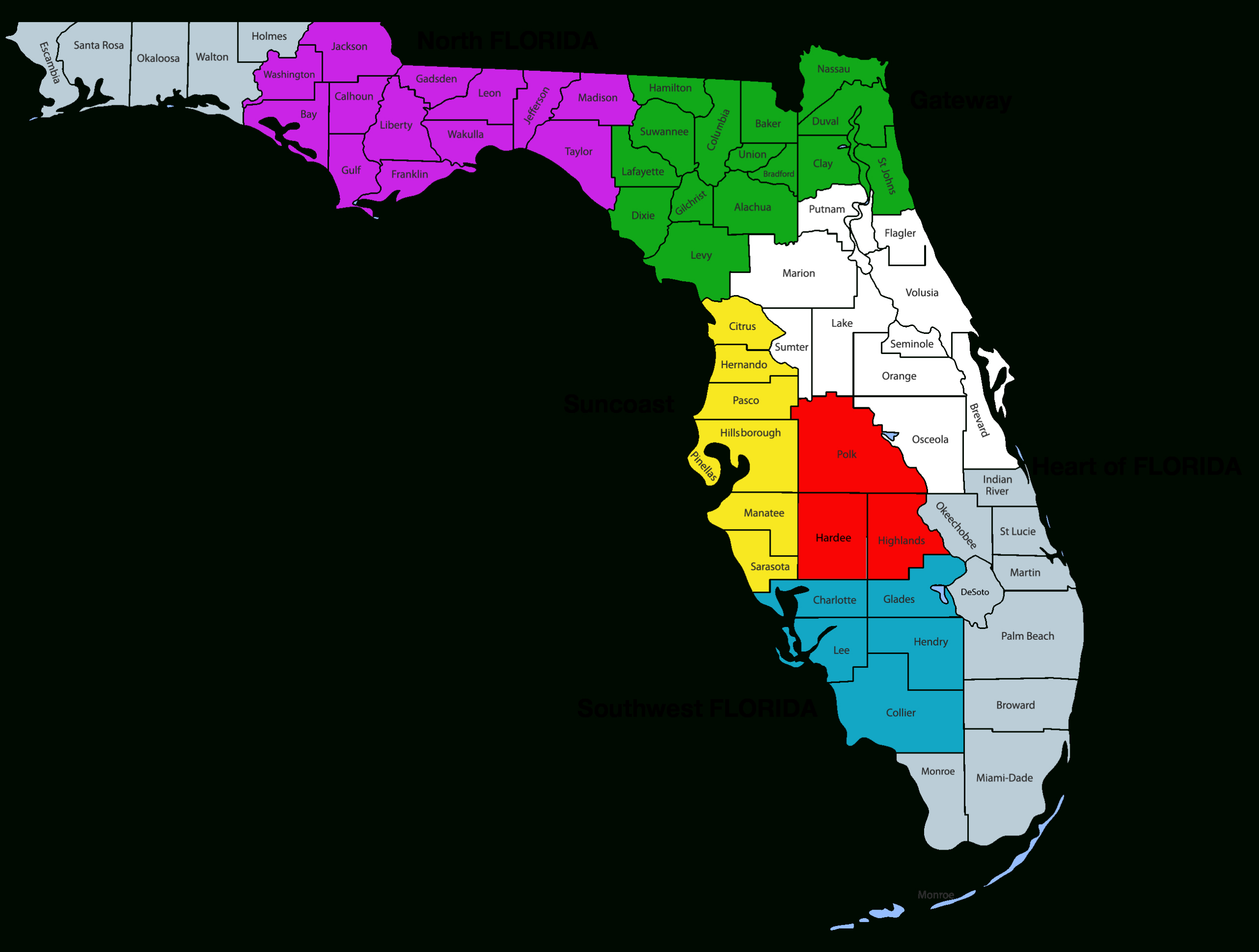 Chapter Map - Florida Society Of Certified Public Managers inside Map of Counties in Southwest Florida