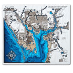 Charlotte County Florida 3D Wood Map Include Charlotte Harbor Regarding Elevation Map Of Charlotte County Florida