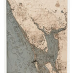 Charlotte Harbor, Fl 3D Wood Map | 3D Topographic Wood Chart With Elevation Map Of Charlotte County Florida