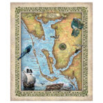 Charlotte Harbor Florida Map Art Print Poster Vintage Wall Home For Map Of Charlotte Harbor Florida