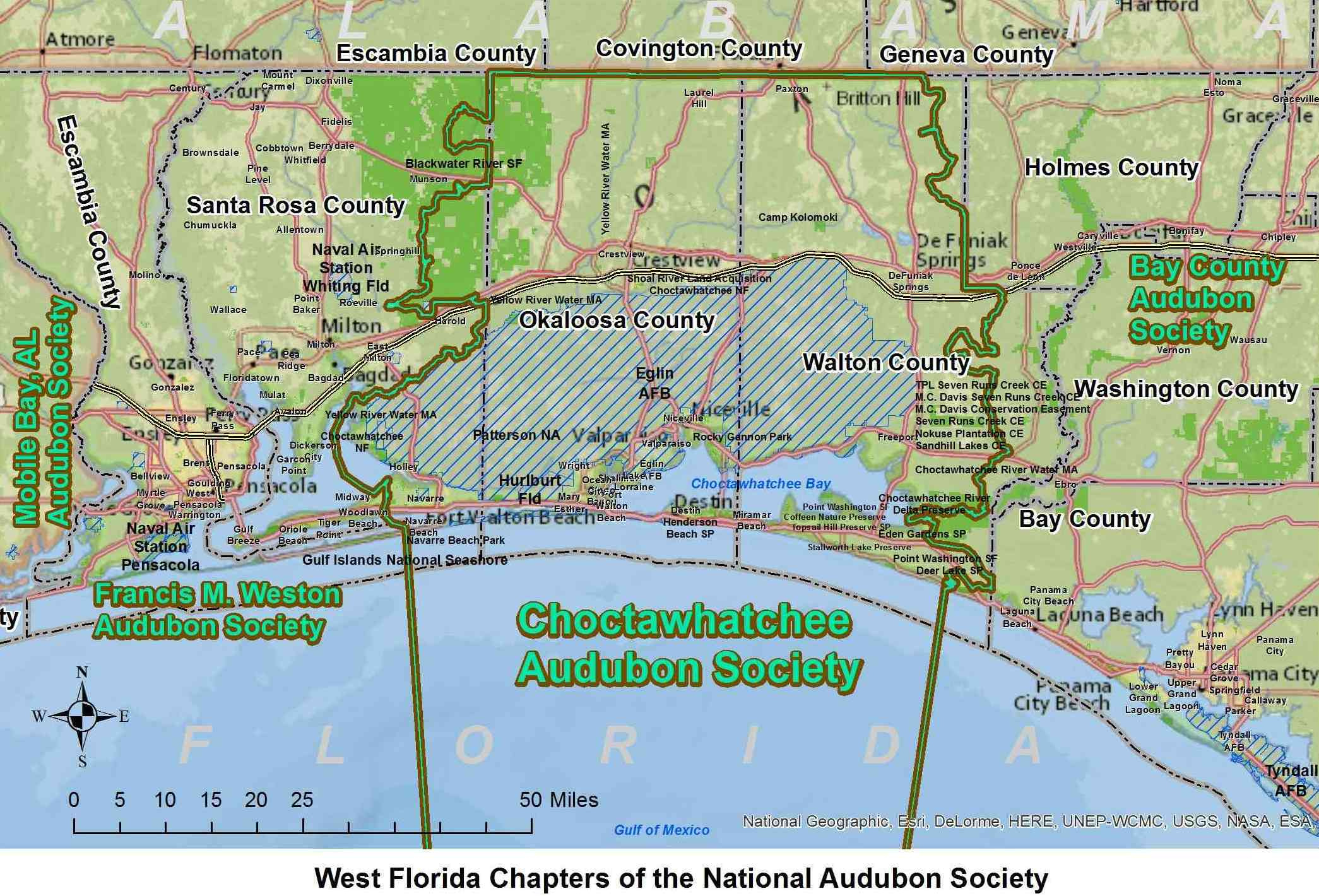 Choctawhatchee Audubon Society | Places in Map of Okaloosa Island Florida
