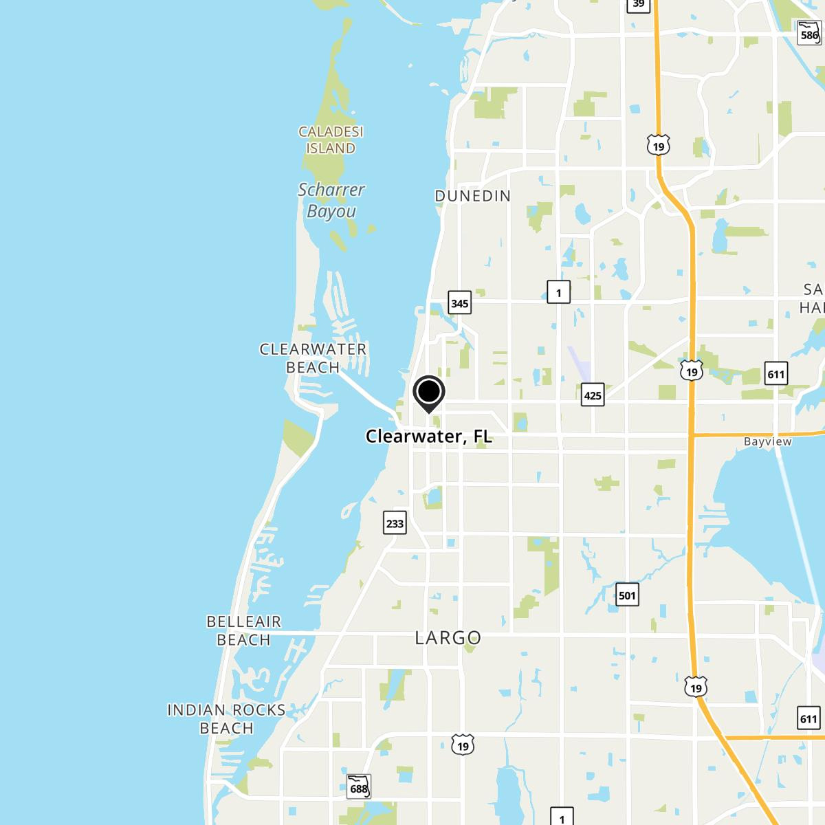Clearwater, Fl Map &amp;amp; Directions - Mapquest with regard to Map of Florida Showing Clearwater