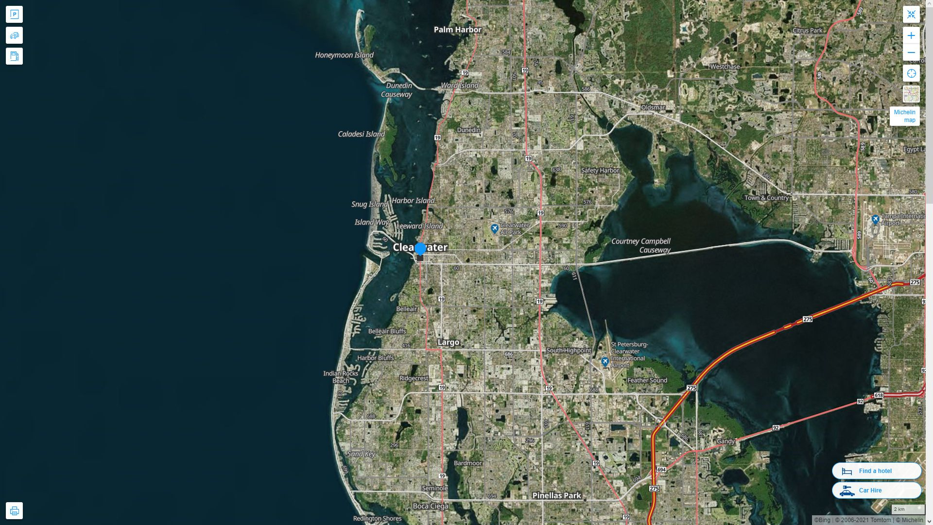 Clearwater, Florida Map for Google Map of Clearwater Florida