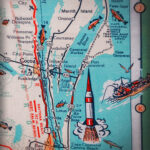 Cocoa Beach Cape Canaveral Merritt Island Retro Beach Map Print Funky  Vintage Turquoise Photo Of Florida East Coast   Etsy.de Inside Cocoa Beach On Map Of Florida