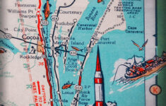 Cocoa Beach Cape Canaveral Merritt Island Retro Beach Map Print Funky  Vintage Turquoise Photo Of Florida East Coast - Etsy.de within Map of Florida with Cocoa Beach