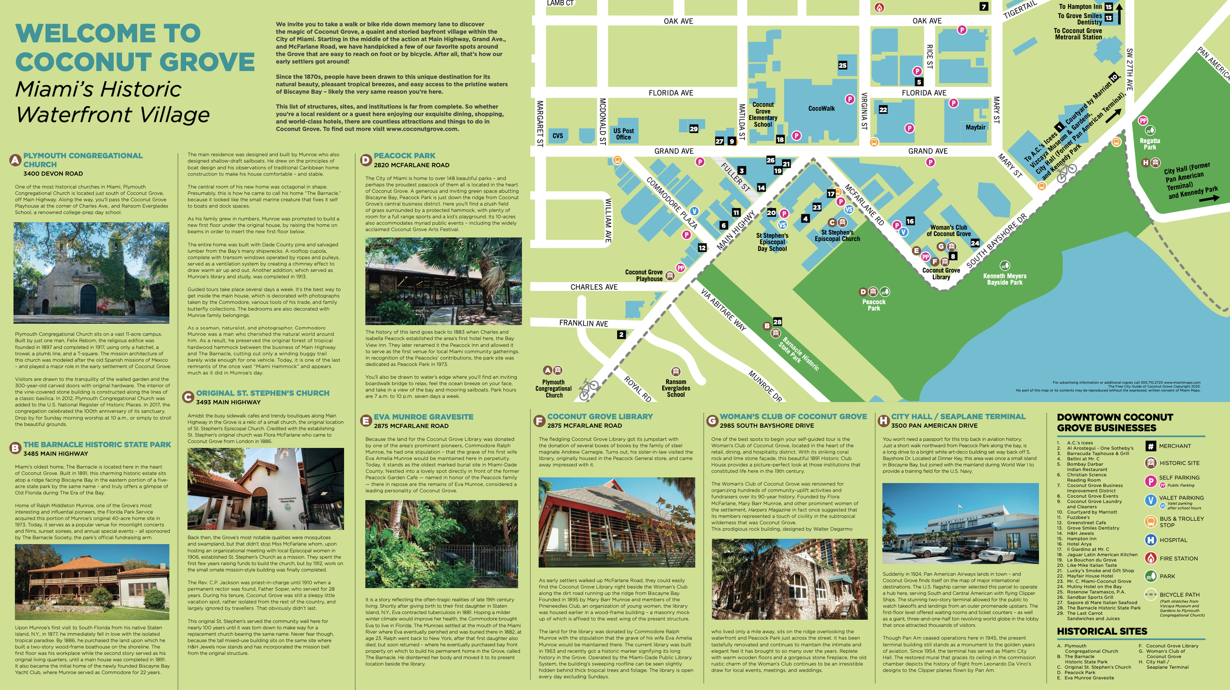 Coconut Grove — Miami Maps throughout Map Of Coconut Grove Florida