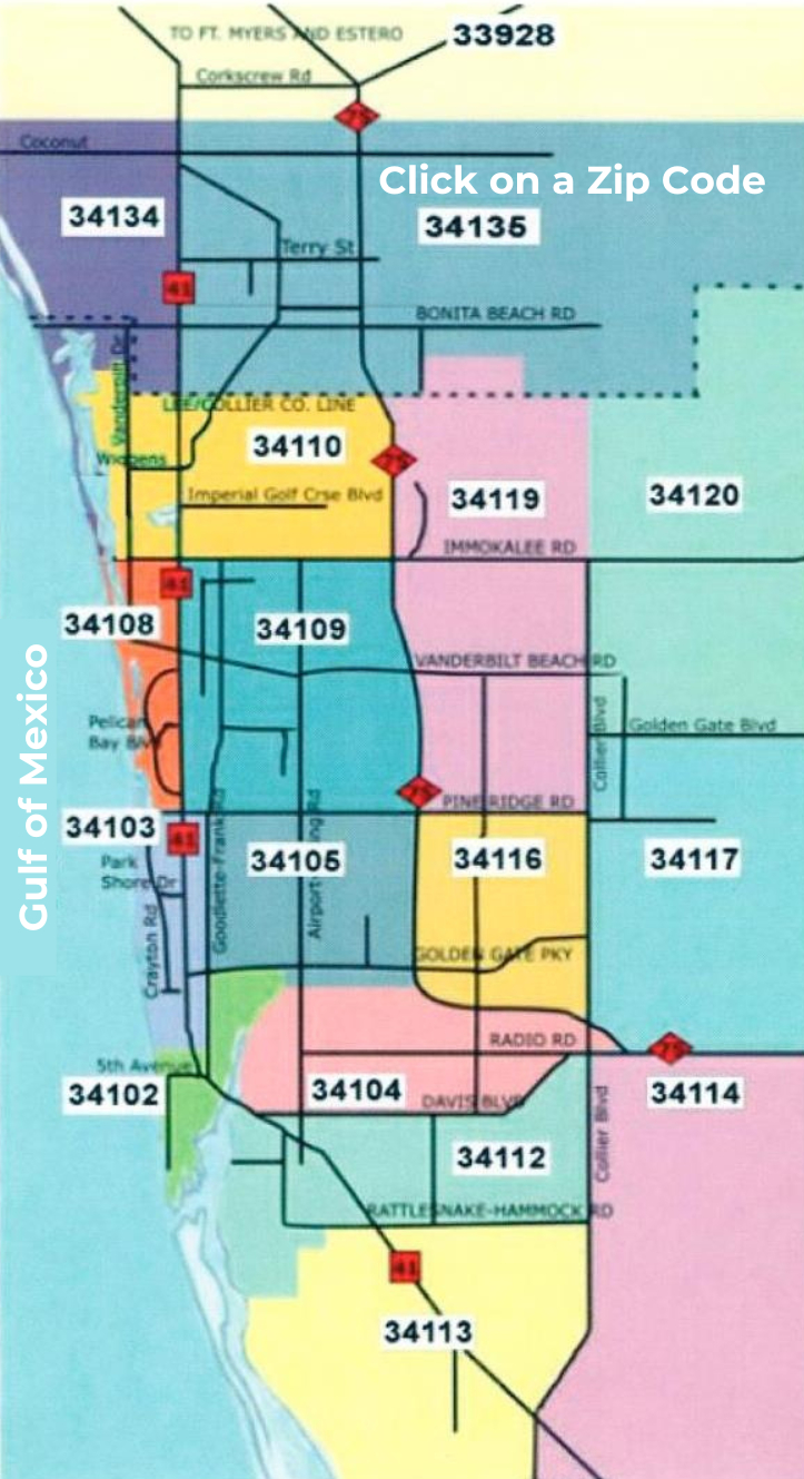 Collier County Zip Code Map — Janet Berry Luxury Home Team regarding Map of Naples Florida with Zip Codes