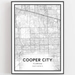 Cooper City Map Print, Cooper City Map Poster Wall Art, Fl City With Regard To Map Of Cooper City Florida