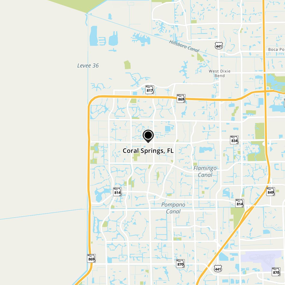 Coral Springs, Fl Map &amp;amp; Directions - Mapquest throughout Coral Springs Map Of Florida