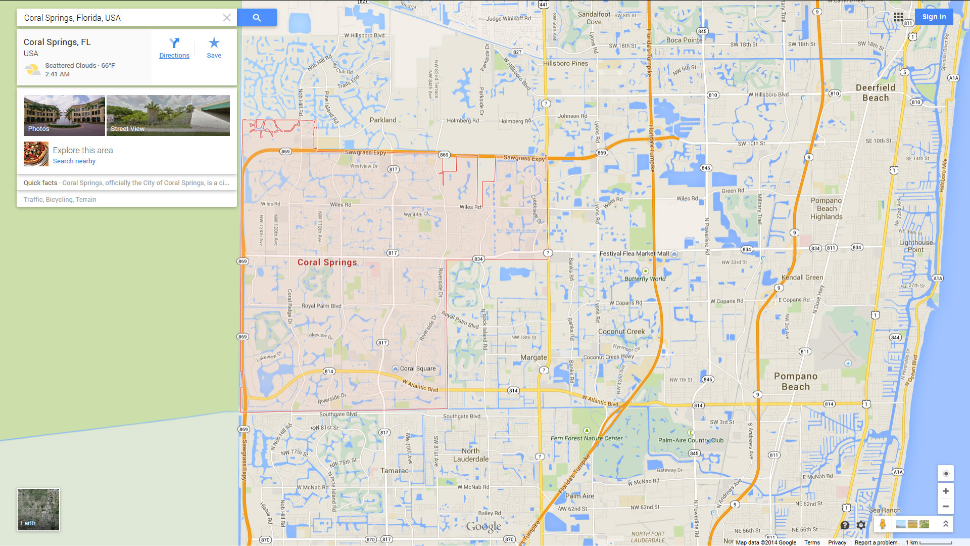 Coral Springs, Florida Map with regard to Map Of Florida Coral Springs