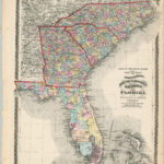 County Map Of North Carolina, South Carolina, Georgia, And Florida In Map Of South Carolina Georgia And Florida