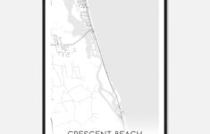 Crescent Beach Florida Map Poster, Modern Home Decor Wall Art Print -  Custom Maps &amp; Posters intended for Map of Crescent Beach Florida