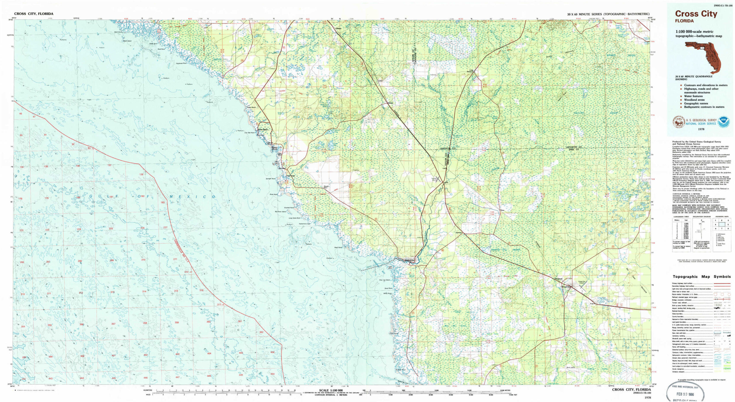 Cross City Topographical Map 1:100,000, Florida, Usa inside Map of Cross City Florida