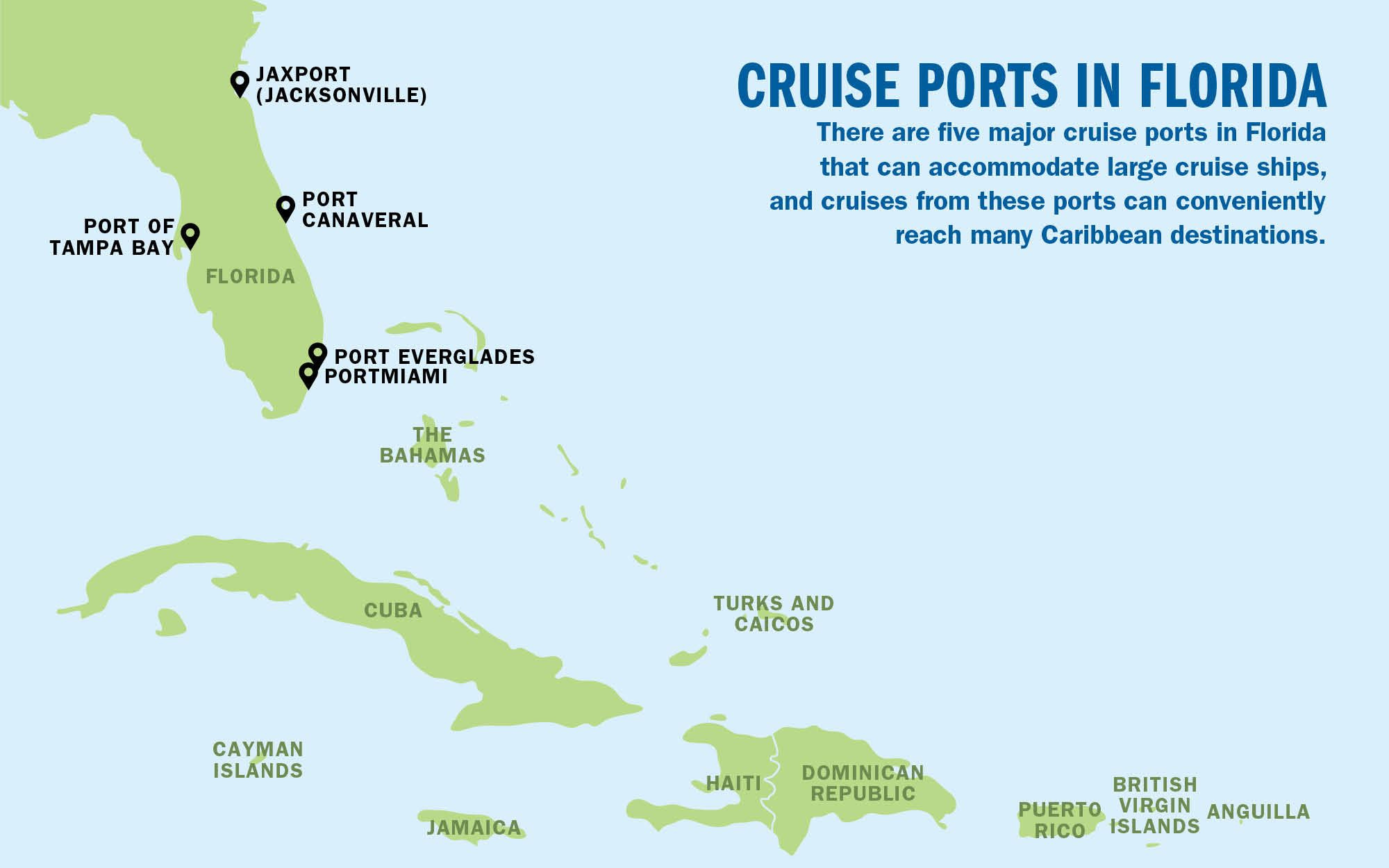 Cruise Port Space Race: Travel Weekly in Map of Cruise Ports in Florida