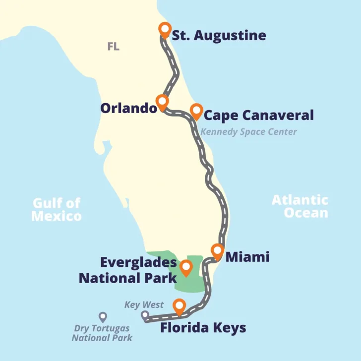 St Augustine Fl Map of Florida