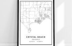 Crystal Beach Map Print Poster Canvas | Ontario Map Print Poster within Map Of Crystal Beach Florida