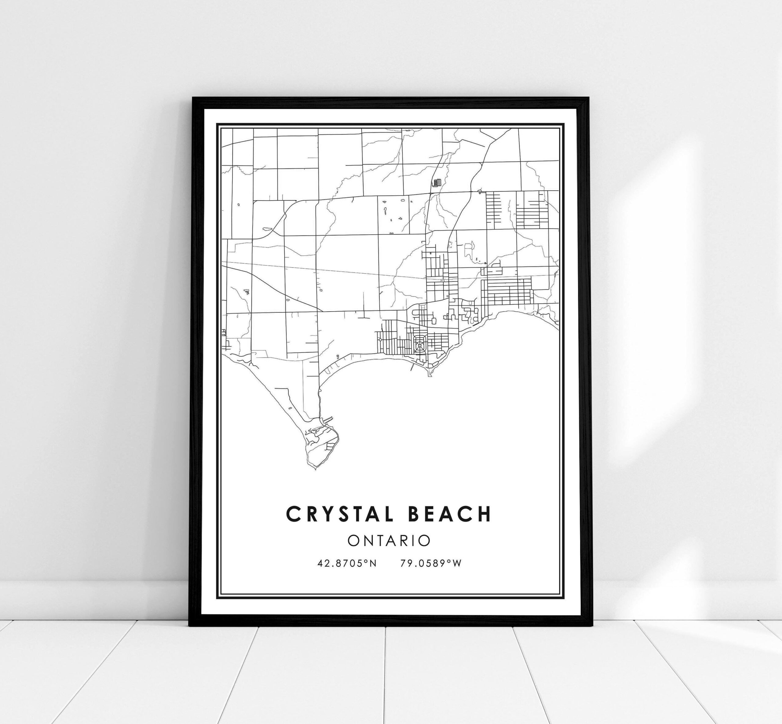 Crystal Beach Map Print Poster Canvas | Ontario Map Print Poster within Map Of Crystal Beach Florida