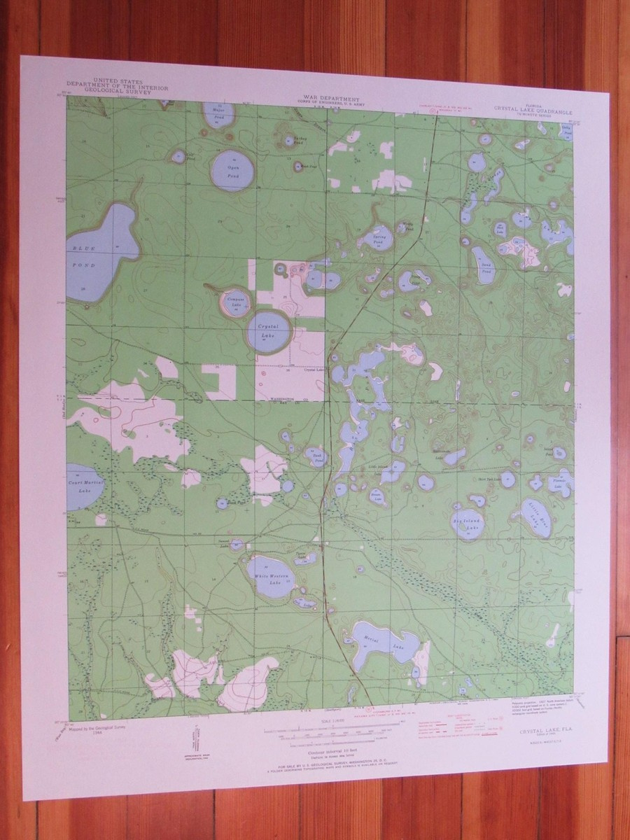 Crystal Lake Florida 1960 Original Vintage Usgs Topo Map | Ebay in Map of Crystal Lake Florida