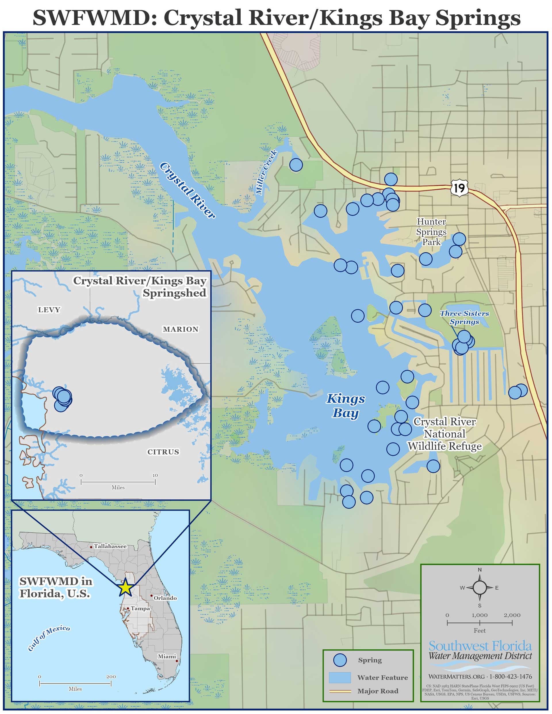 Crystal River/Kings Bay, Citrus County | Watermatters inside Map Of Florida Crystal River