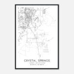 Crystal Springs Florida Map Poster, Modern Home Decor Wall Art Print    Custom Maps & Posters With Regard To Map Of Crystal Springs Florida