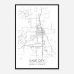 Dade City Florida Map Poster, Modern Home Decor Wall Art Print   Custom  Maps & Posters Pertaining To Map Of Florida Dade City