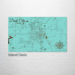 Dade City, Florida Street Map | Wood Engraved Maps | Wall Art For Map Of Dade City Florida