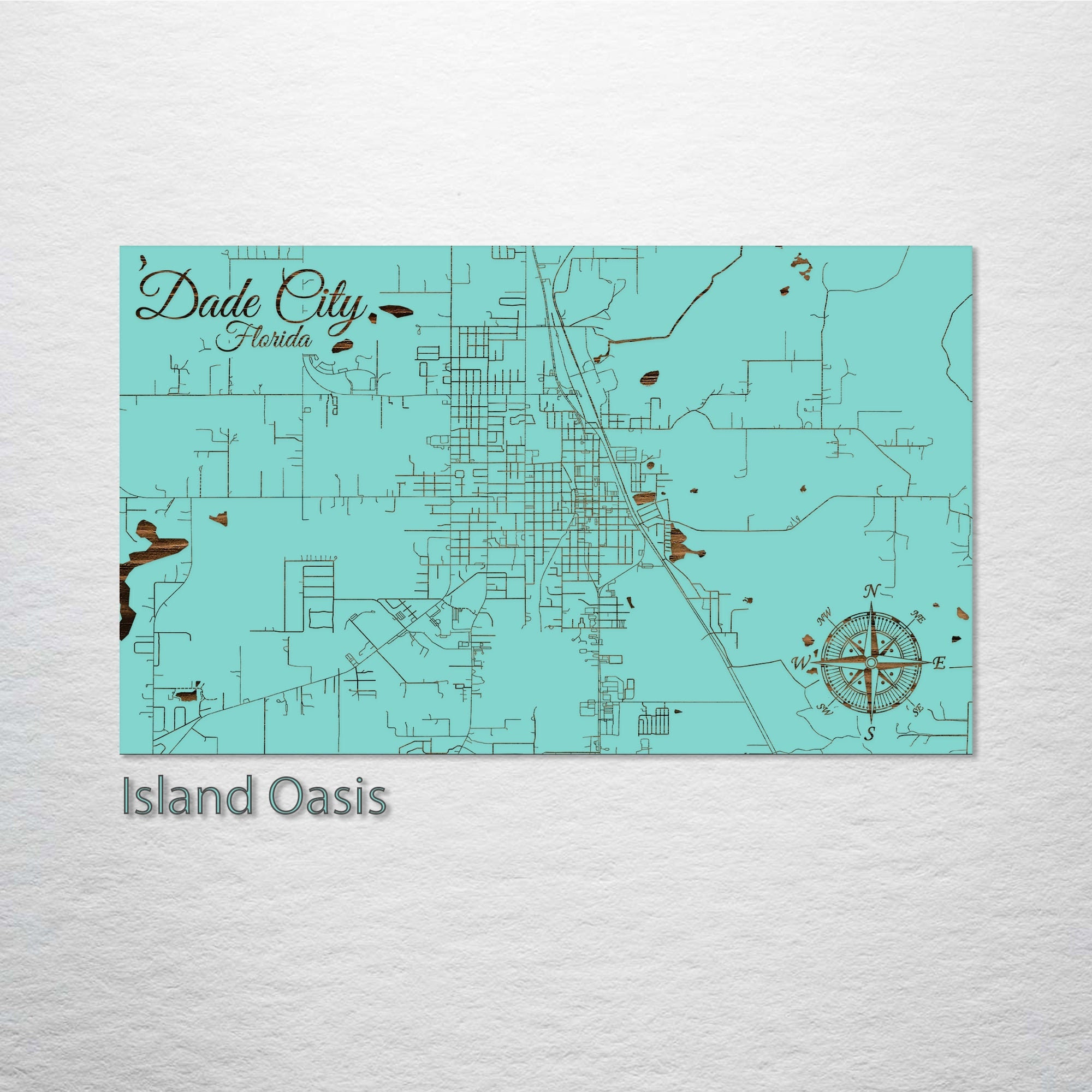 Dade City, Florida Street Map | Wood Engraved Maps | Wall Art for Map Of Dade City Florida