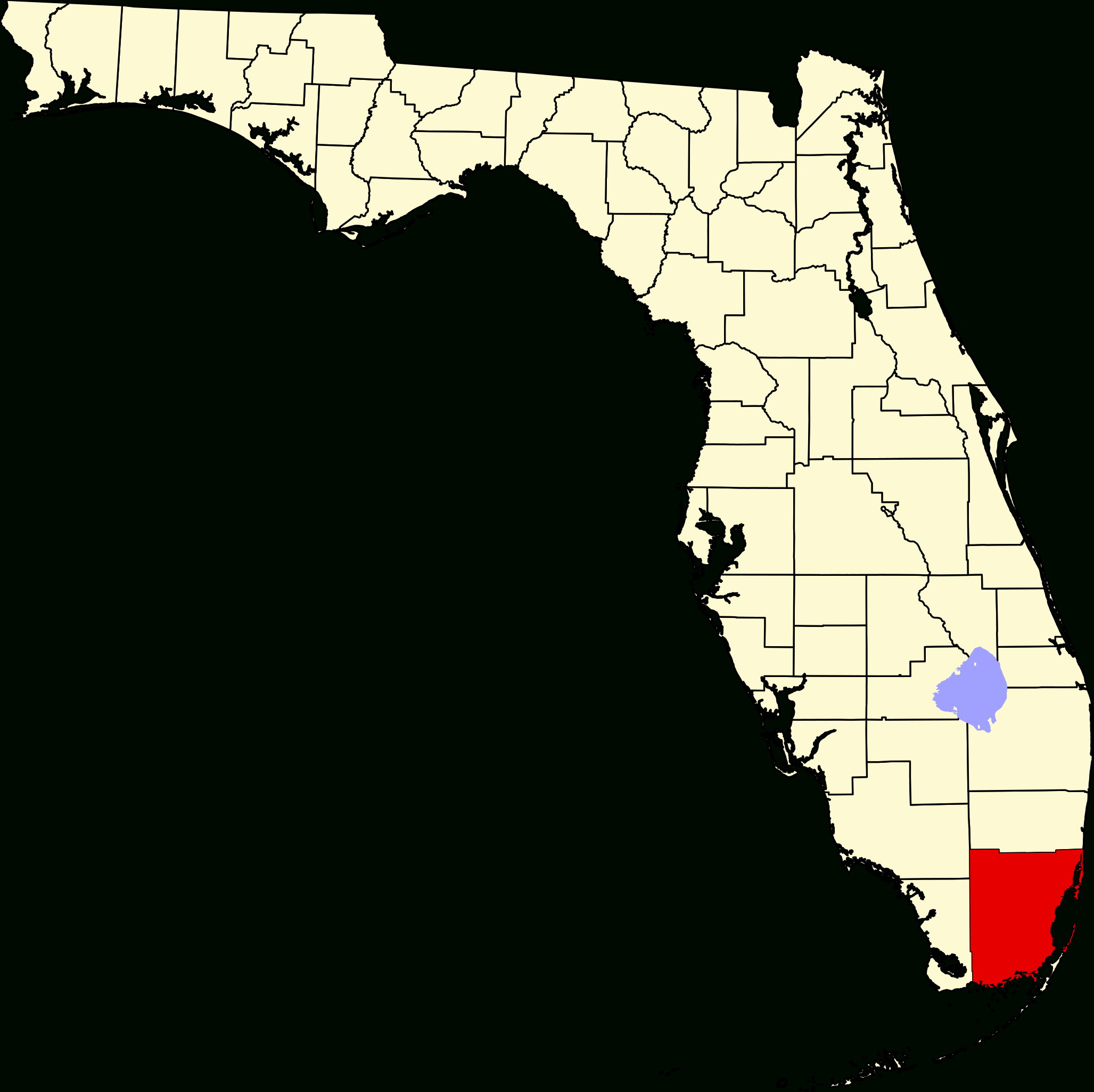 dateimap of florida highlighting miami dade county svg wikipedia intended for map of florida and miami Datei:map Of Florida Highlighting Miami-Dade County.svg – Wikipedia intended for Map Of Florida And Miami