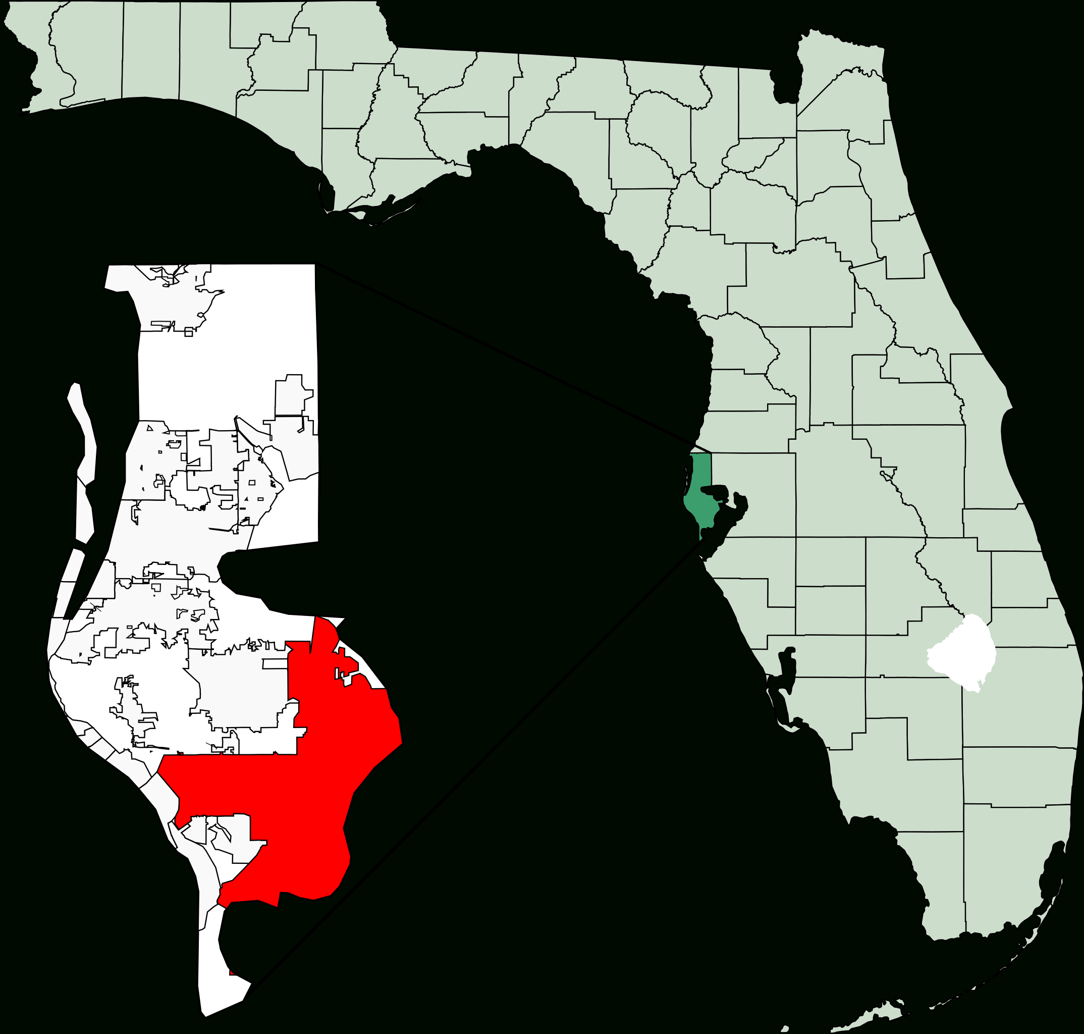 Datei:map Of Florida Highlighting St Petersburg.svg – Wikipedia in Map of Florida with St Petersburg
