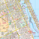 Daytona Beach, Fl Wall Mapkappa   The Map Shop In Street Map Of Daytona Beach Florida