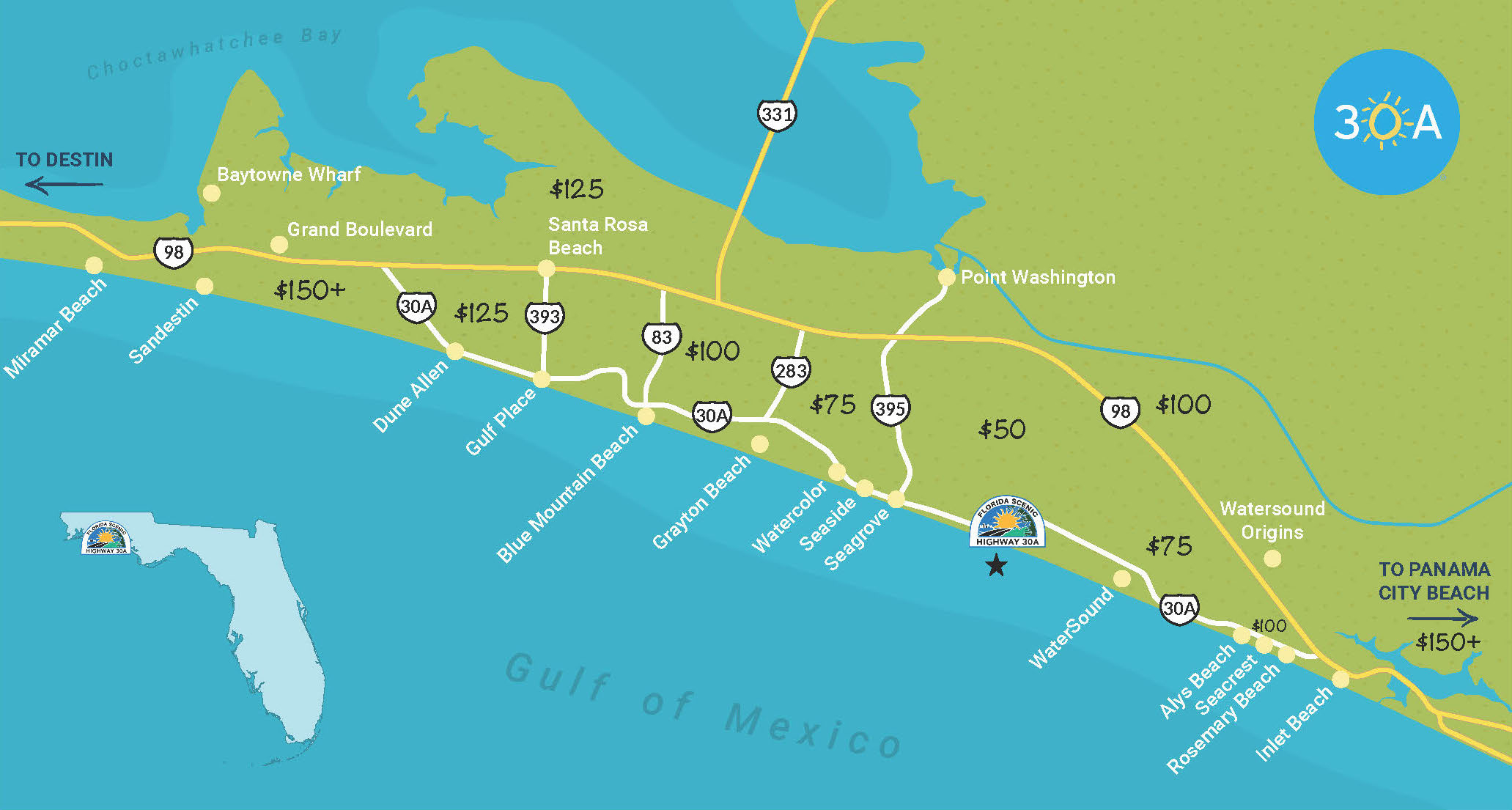 Delivery Map | Clay 30A ~ Garden, Pottery, Blessings ~ Seagrove with Map Of Seagrove Beach Florida