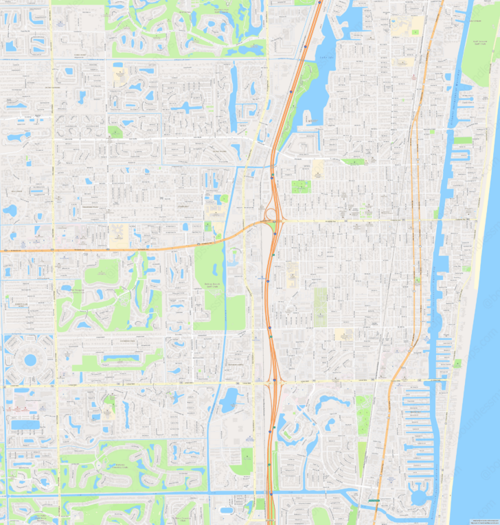 Street Map of Delray Beach Florida