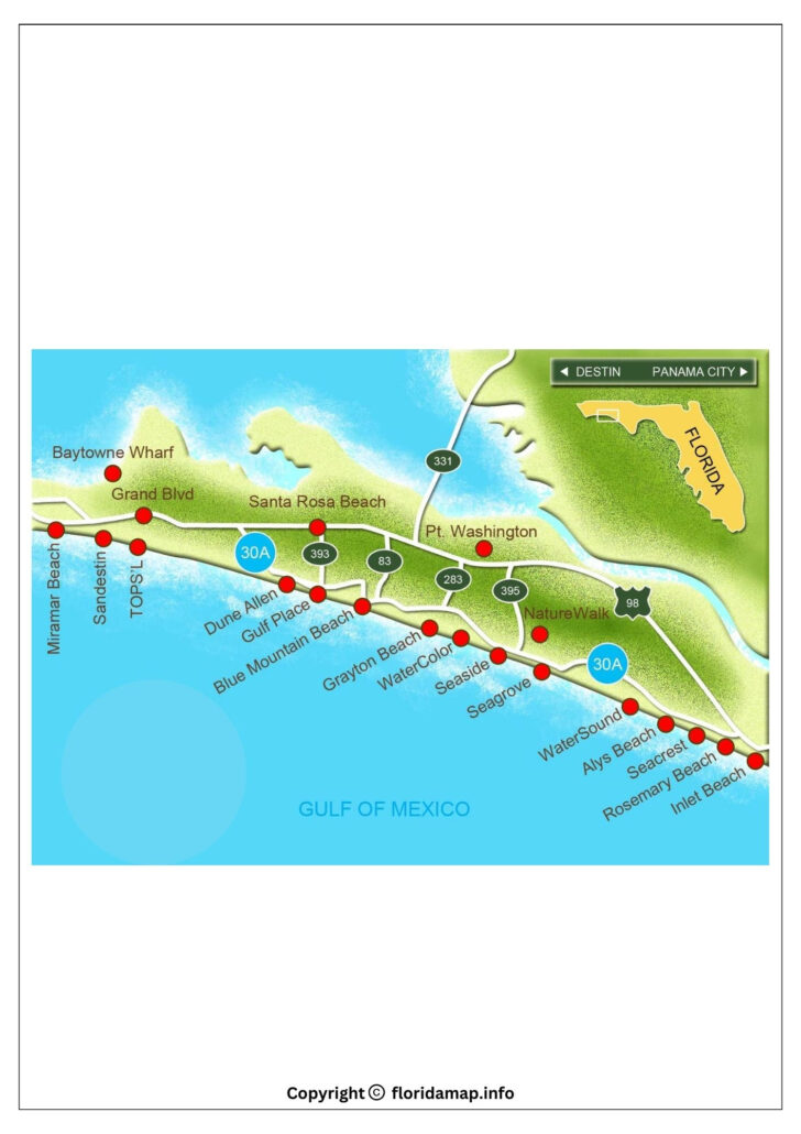 Map of Destin Beach Florida
