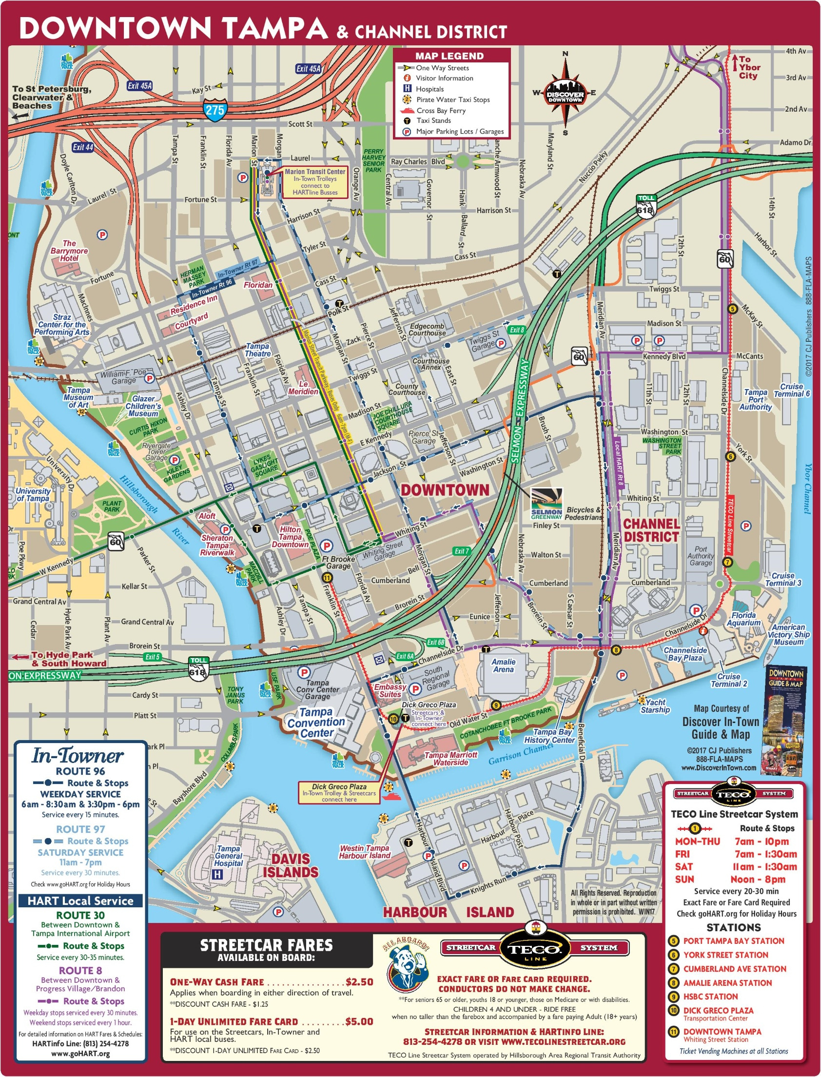 Detailed Map Of Downtown Tampa - Ontheworldmap throughout Map of Downtown Tampa Florida