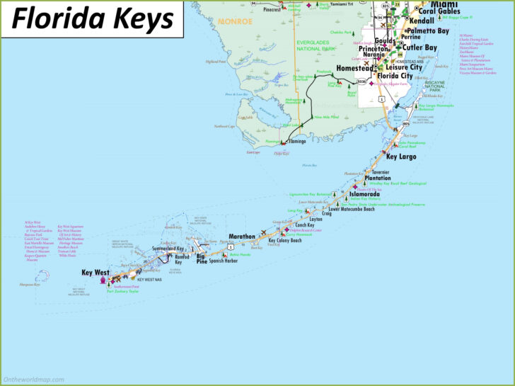 Map of Florida with Keys