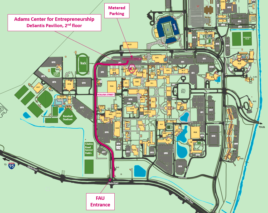 Directions | Adams Center For Entrepreneurship | Fau Business throughout Map of Florida Atlantic University
