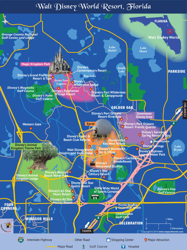 Map of Disneyland Orlando Florida