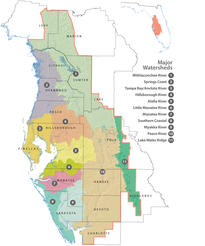 District Maps - Major Watersheds | Watermatters regarding Map of Florida Water Management Districts