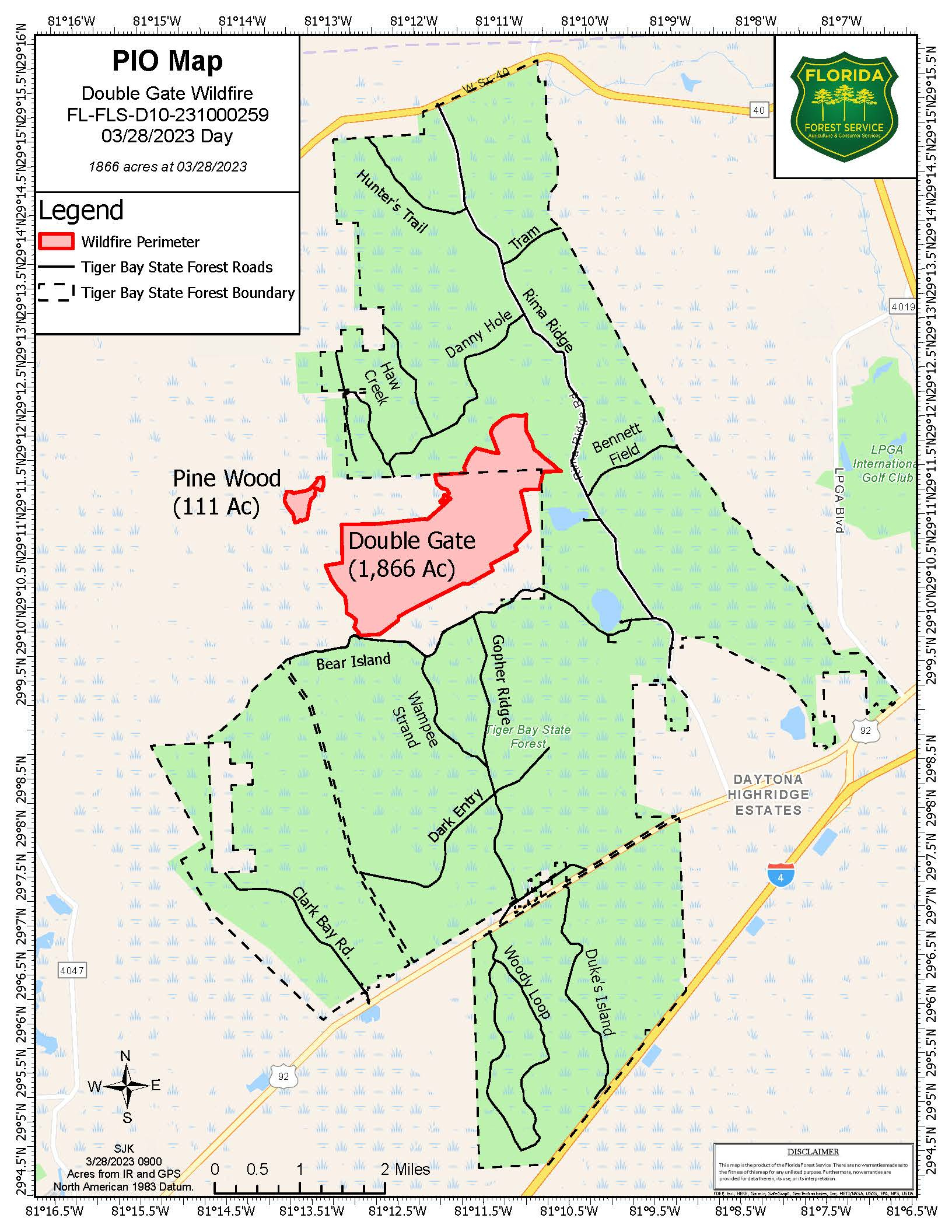 Document Center / Updated Wildfire Map And Information / South with Map of Brush Fires in Florida