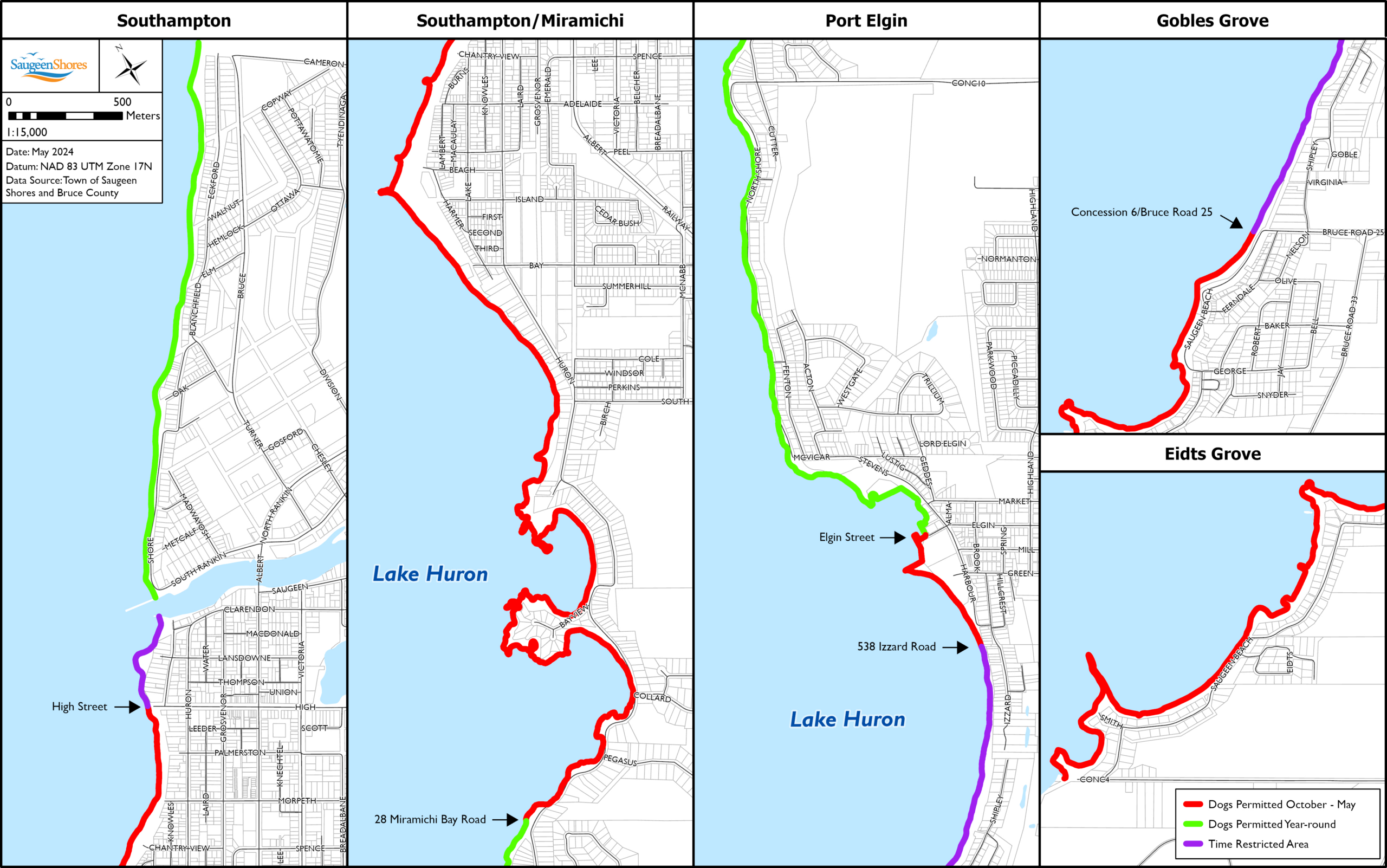 Dog Beaches - Saugeen Shores regarding Map of Dog Friendly Beaches in Florida
