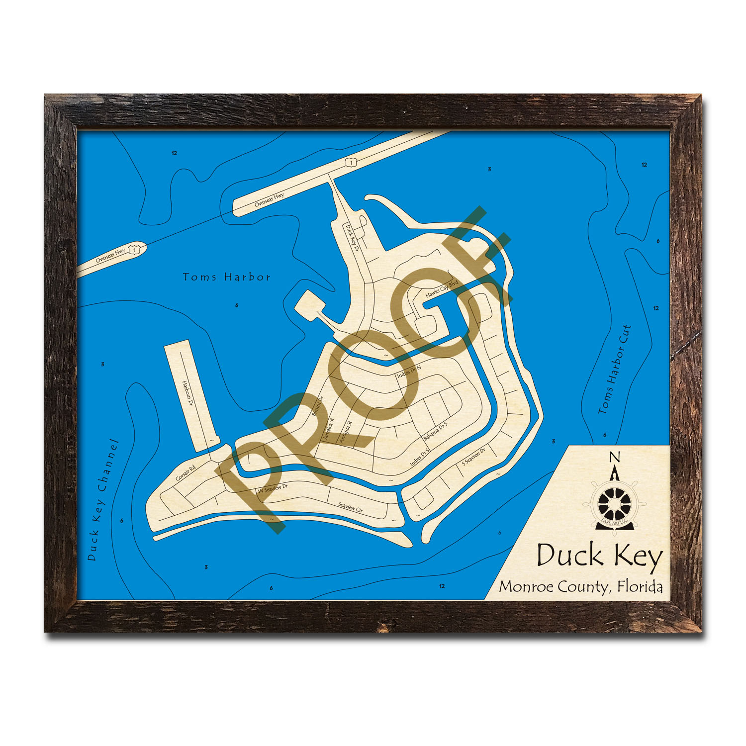 duck key fl nautical wood maps with regard to map of duck key florida Duck Key, Fl Nautical Wood Maps with regard to Map of Duck Key Florida