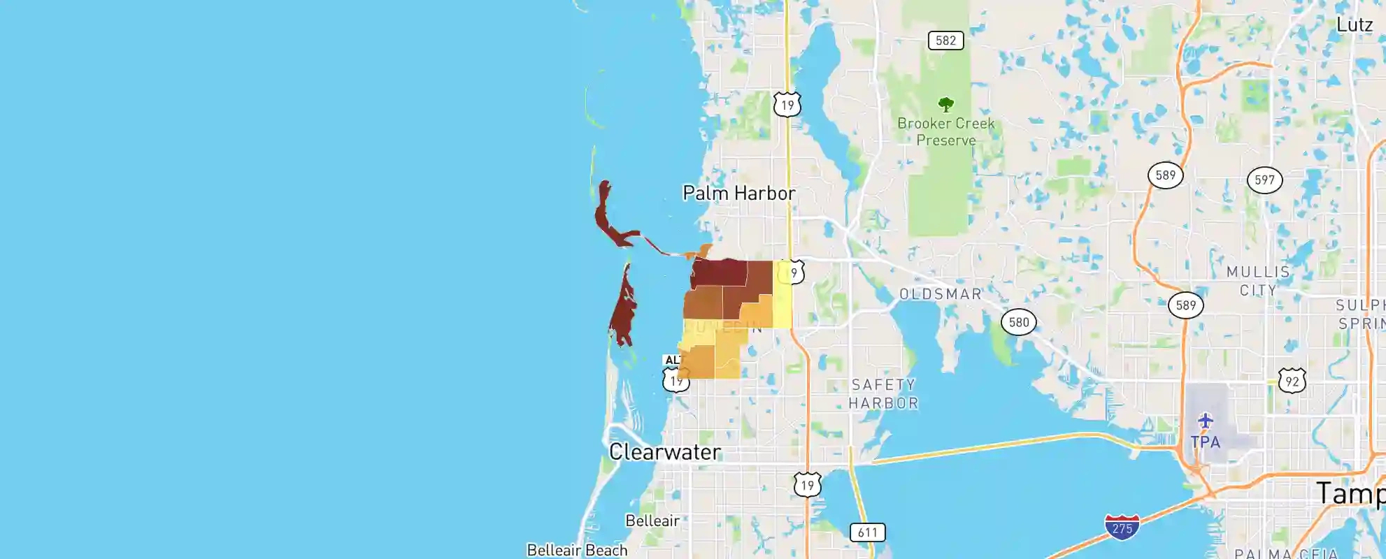 Dunedin, Fl Real Estate Market Data - Neighborhoodscout throughout Map Of Florida Showing Dunedin