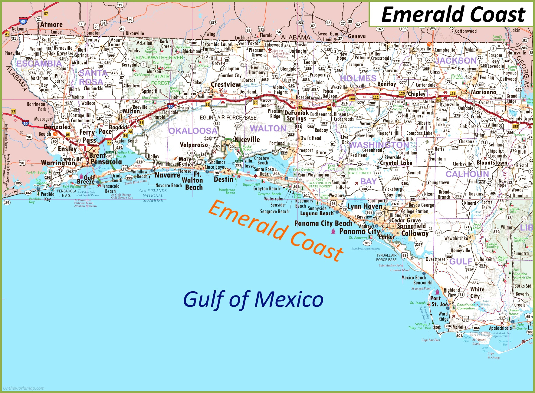 Emerald Coast Map | Florida, U.s. | Detailed Maps Of Emerald Coast regarding Location Of Destin Florida On Map