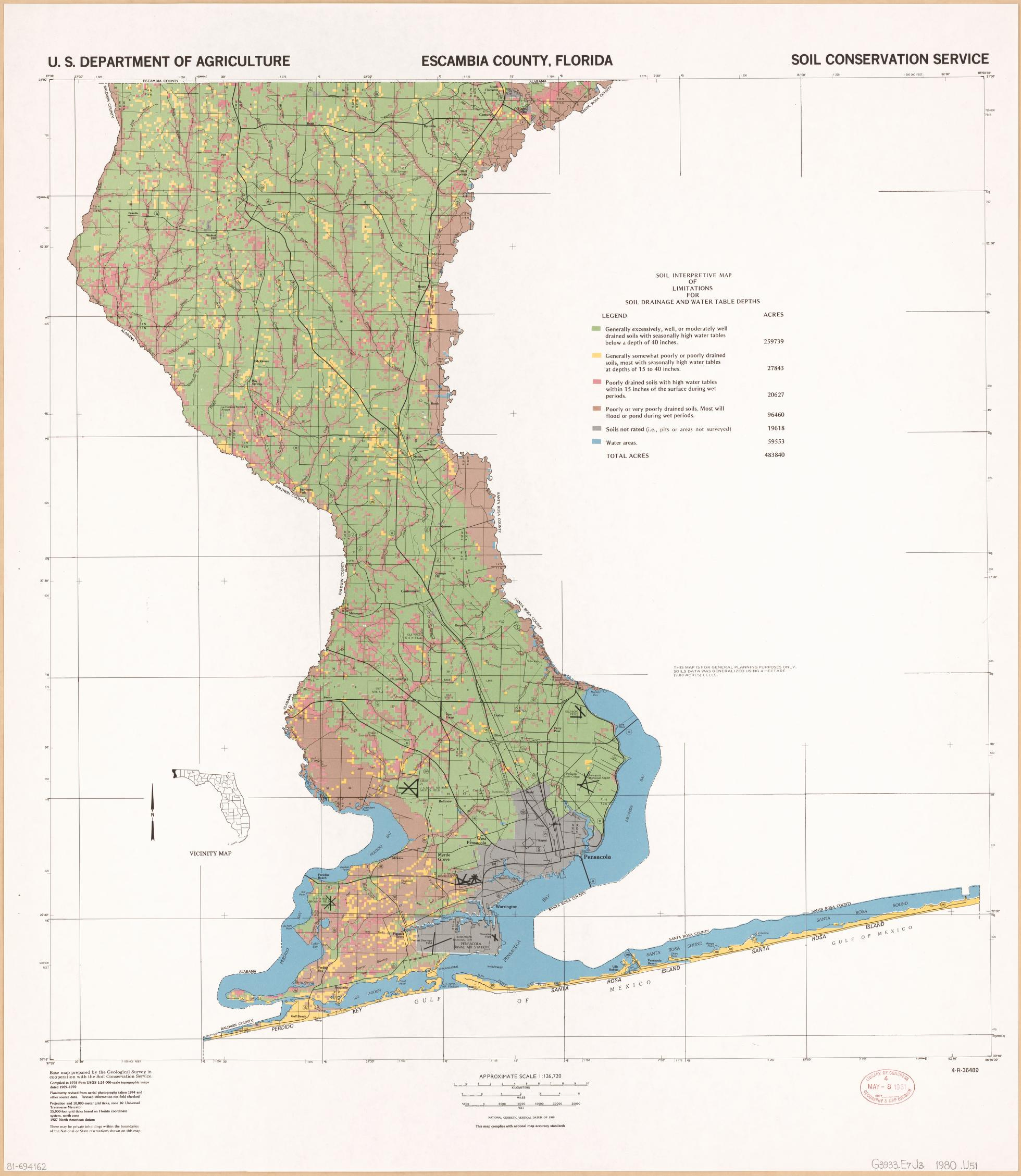 Escambia County, Florida : Soil Interpretive Map Of Limitations with regard to Map Of Escambia County Florida