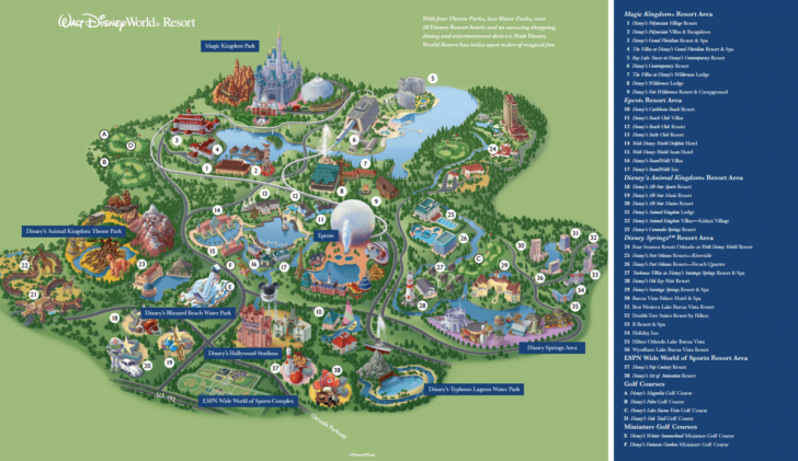 Map of Downtown Disney Orlando Florida