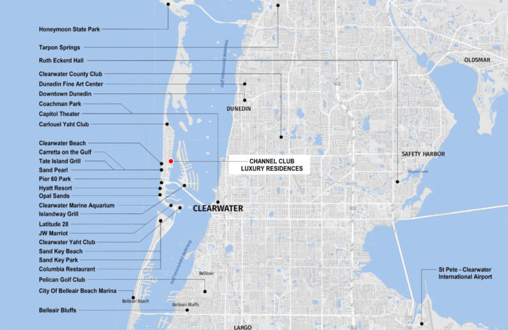 Map of Downtown Dunedin Florida