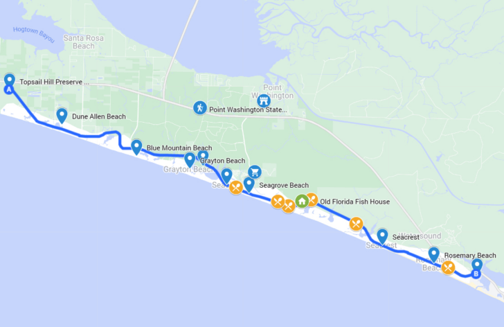 Map of Seagrove Beach Florida