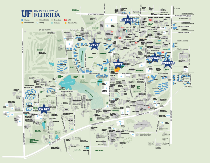 University of Florida on a Map